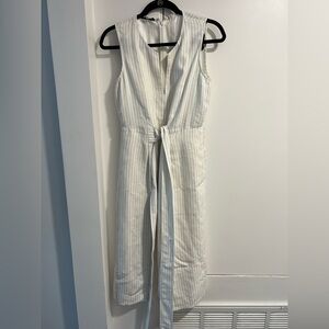 Vince White and Gray Striped Dress